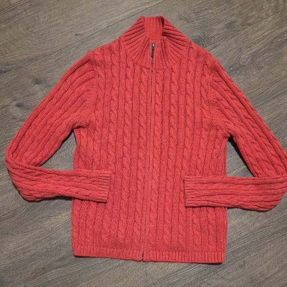 L.L. Bean Sweaters - LL Bean Cable Knit Fishermen Zip Up Sweater Jacket